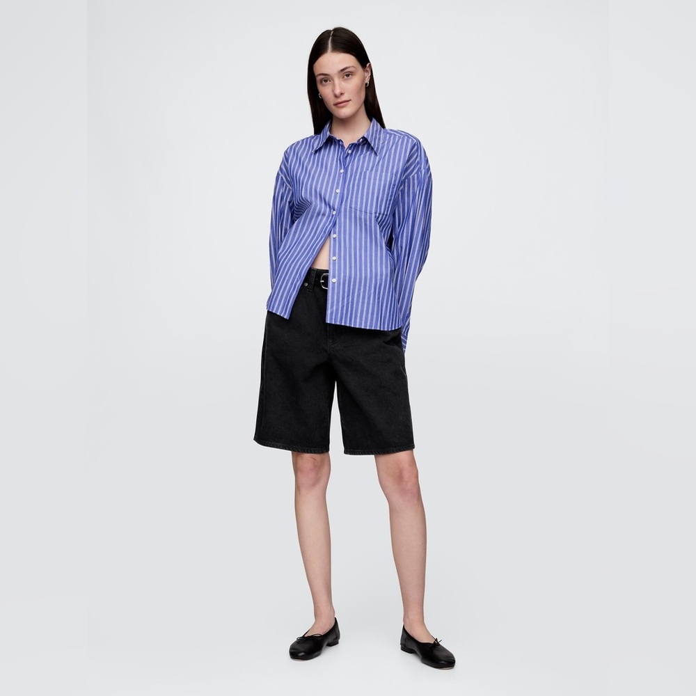 NWT Abercrombie & Fitch Curve Live Jean denim long Bermuda shorts